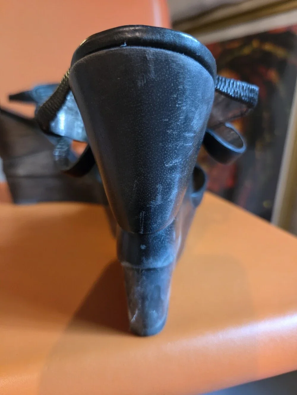 DIANE VON FURSTENBERG Black Leather Wedge Sandals Women US 7.5